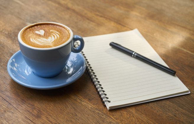 coffee and notebook