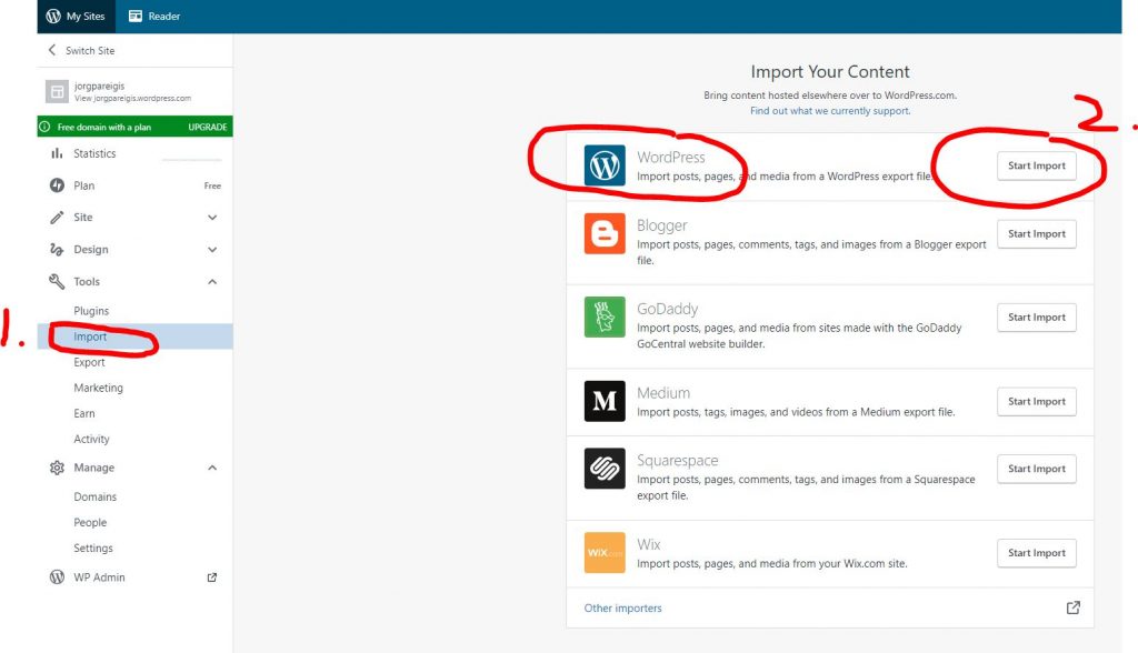 Import categories in WordPress